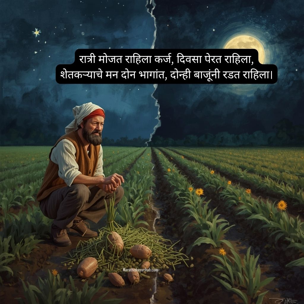 Hard Working Shetkari Shayari Marathi 2 line about farmer मेहनत, farming life struggle and kisan inspiration
