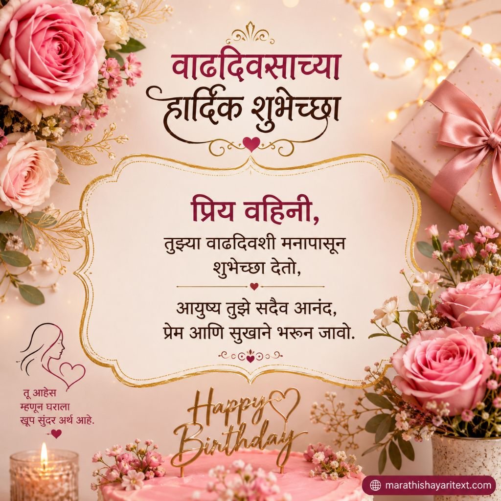 Vahini Birthday Wishes In Marathi Text