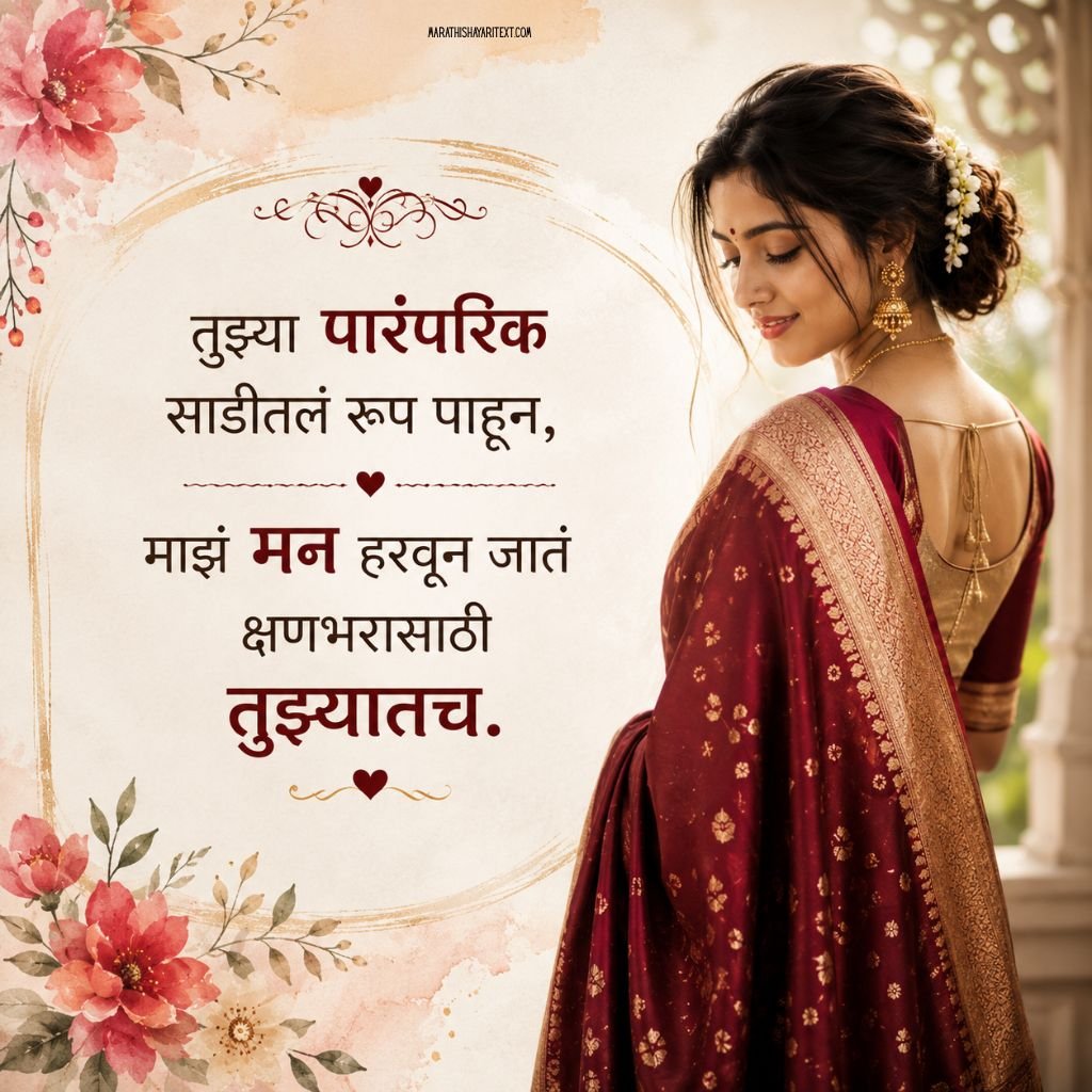 Elegant Saree Status In Marathi
